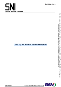 Cara uji air minum dalam kemasan (SNI 3554:2015)