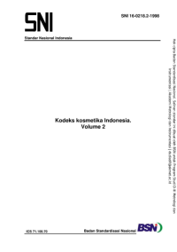 Kodeks kosmetika Indonesia. Volume 2 (SNI 16-0218.2-1998)