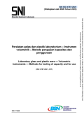 Peralatan gelas dan plastik laboratorium – Instrumen volumetrik – Metode pengujian kapasitas dan penggunaan (SNI ISO 4787:2021 (2023))