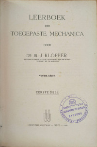 Image of Leerboek Der Toegepaste Mechanica = Buku Teks Mekanika Terapan